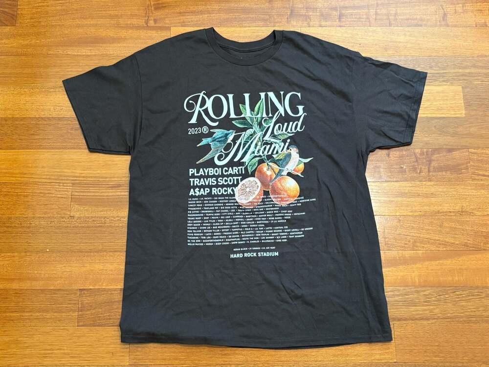 Rolling Loud Miami 2023 Lineup Graphic T-Shirt Size XL